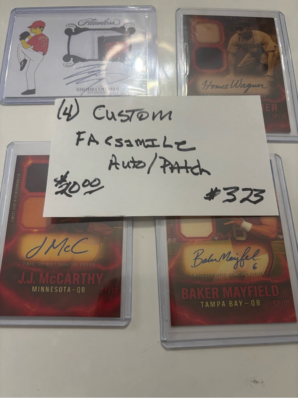 Custom Facsimile Auto/Patch cards